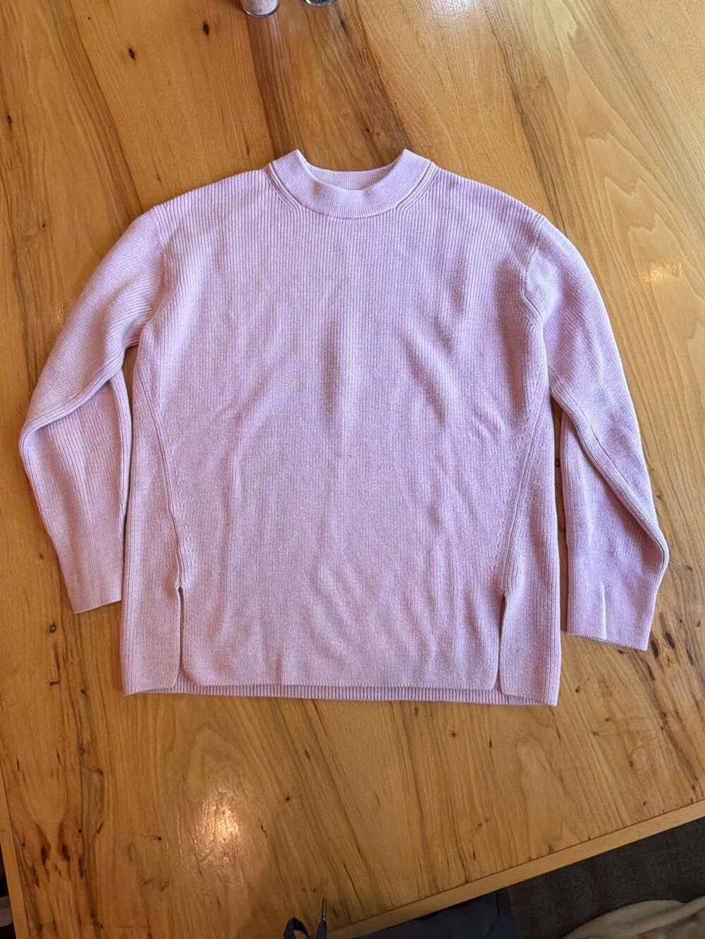 Lululemon Sweater Size 6 Pink Ribbed Wool Blend Pullover